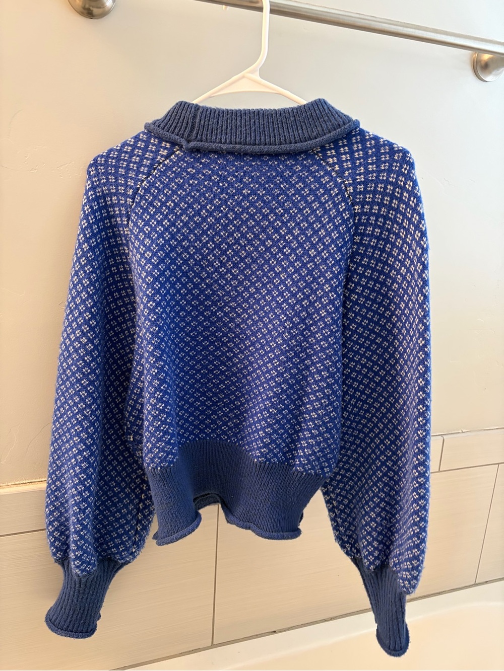 bohme Cobalt Blue Patterned Turtleneck Sweater - Picture 4 of 5